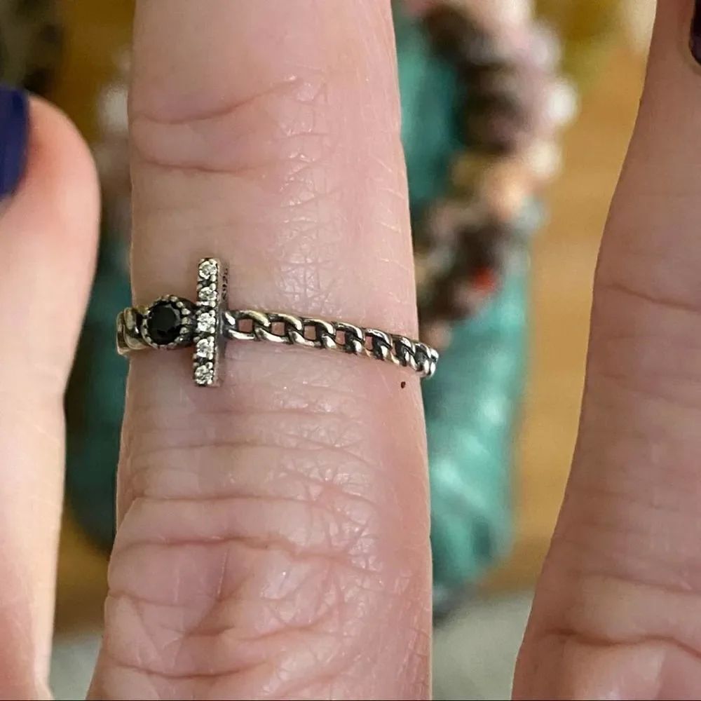 Chain Link CZ Adjustable Minimalist Ring - Picture 8 of 10